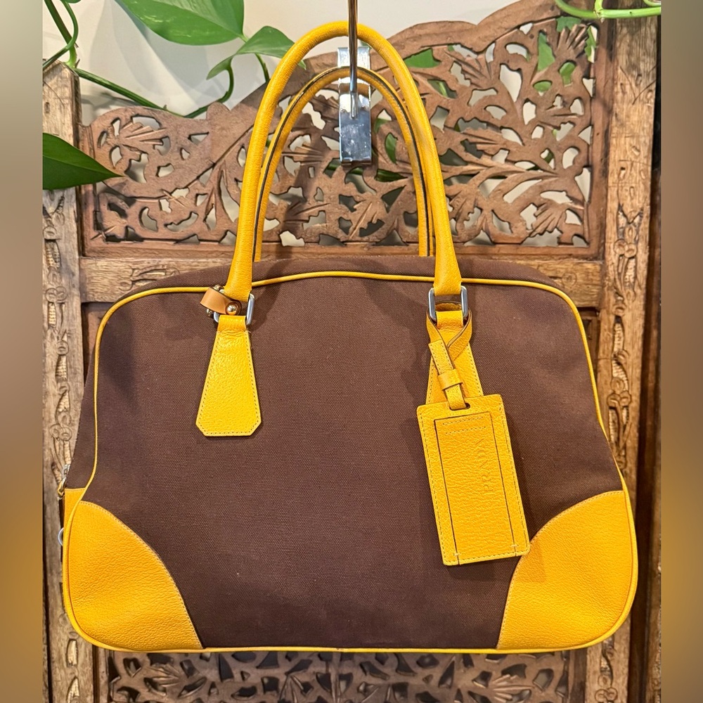 Prada Canapa Cinghi Shoulder Handbag with COA